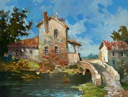 Gemälde, The bridge leading to the city, Suprunchuk Yuriy