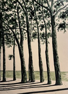 Gemälde, Avenue du Cap Coz - vert olive, Frédéric Cadiou