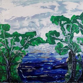 Gemälde, La Ciotat vu de l'île verte, Cléa-Chantal Léandri