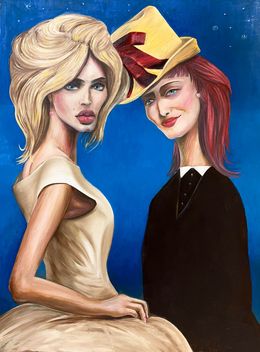 Gemälde, Two Figures Blue, Noah Becker