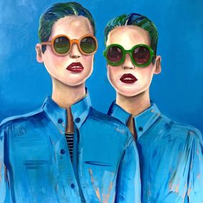 Gemälde, Figures in Glasses, Noah Becker