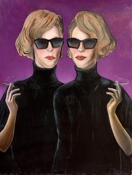 Gemälde, Two Figures Violet, Noah Becker