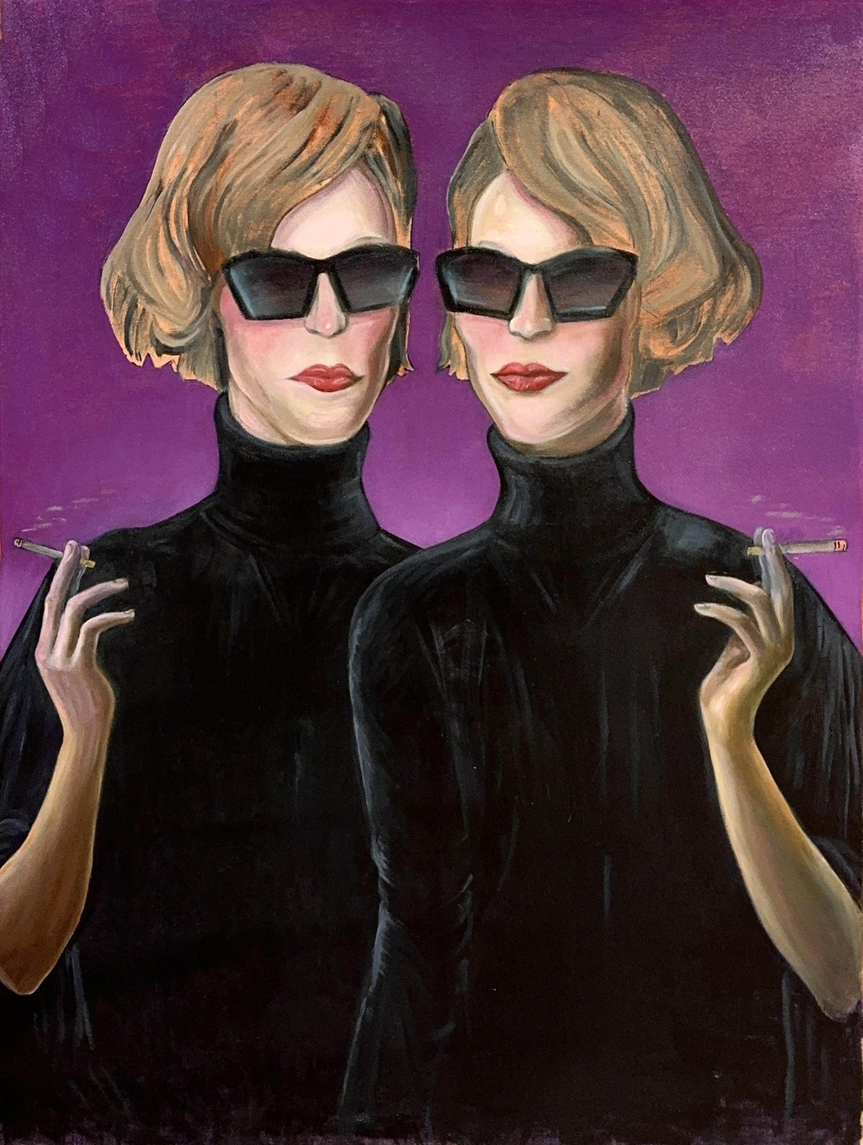 Noah Becker, Two Figures Violet Noah Becker, Two Figures Violet