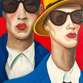 Gemälde, Two Figures Red, Noah Becker