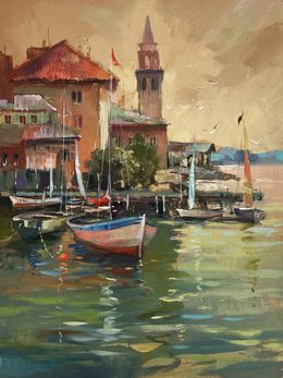 Gemälde, Venice port with sunset, Suprunchuk Yuriy