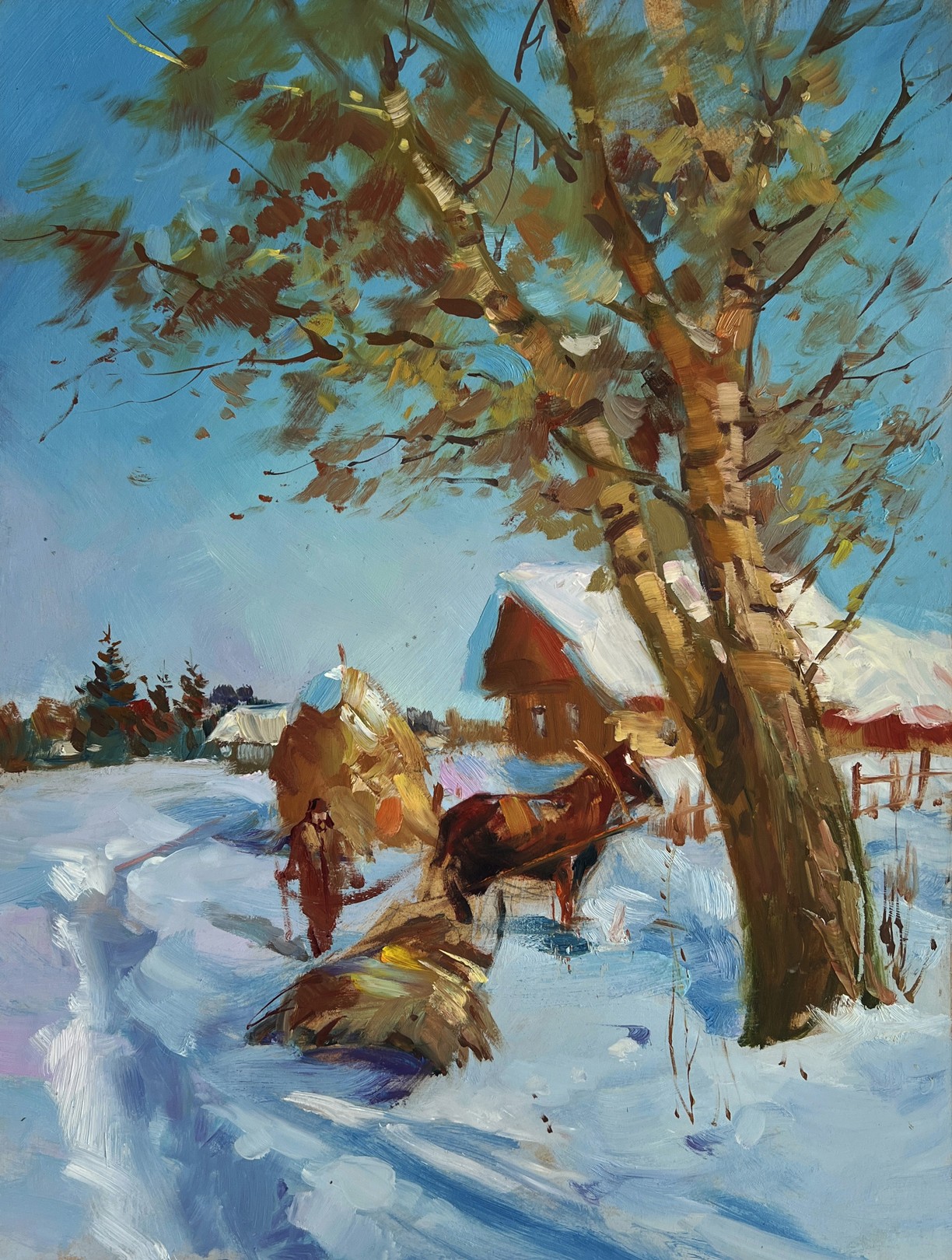 Suprunchuk Yuriy, Loading hay in winter Suprunchuk Yuriy, Loading hay in winter