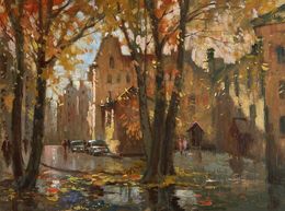 Gemälde, Streets in autumn leaves, Suprunchuk Yuriy