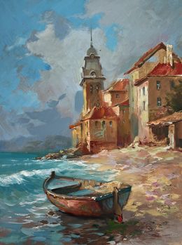 Gemälde, A quiet pier near the city, Suprunchuk Yuriy
