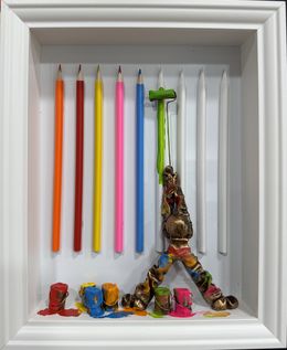 Painting, Crayons blancs 01.04.25, Bernard Saint-Maxent