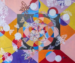 Painting, Ronzio Non sono insetti. Sono lettere d'aria, Lorena Fonsato
