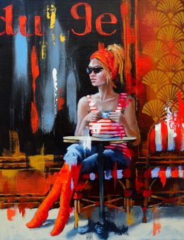 Painting, Bistrot du 9e, Sylvie Julkowski-Egard