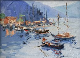 Peinture, Yachts, Harbor Reflections., Schagen Vita