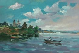 Gemälde, Summer quiet fishing, Suprunchuk Yuriy