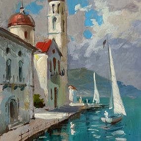 Pintura, City on the water and white sails, Suprunchuk Yuriy