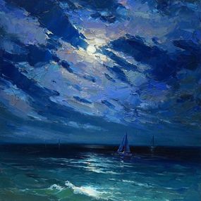 Gemälde, Moonlit night at sea, Alisa Onipchenko-Cherniakovska