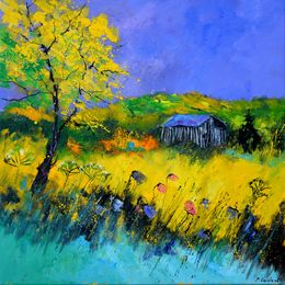 Painting, Old barn, Pol Ledent