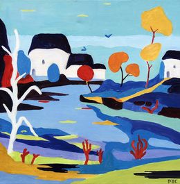 Gemälde, Au bout du golf, Odile Pinto-Corbin