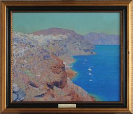 Gemälde, Tira and Caldera. Santorini, Simon Kozhin