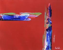 Painting, Kairos Horizon emflamé série Intersection chromatique, Alain Bulle