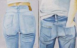 Painting, Diptyque, Le culte de Janus - Figuration humoristique entre titre et oeuvre, Janek