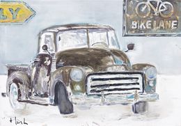 Peinture, H 169 Bike Lane - Série voitures anciennes, Michel Garnier dit Hush