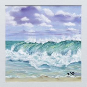 Painting, L'océan majestueux - Paysage marin, Isabelle Alberge
