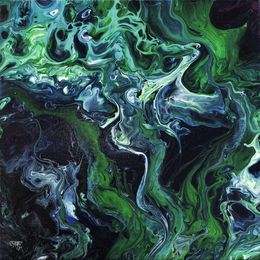 Peinture, Aurore boréale 1 - Série Abstraction colorée, Véronique Saudez