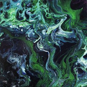 Peinture, Aurore boréale 1 - Série Abstraction colorée, Véronique Saudez