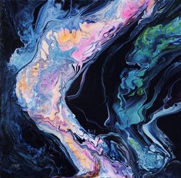 Peinture, Aurore boréale 2 - Série Abstraction colorée, Véronique Saudez
