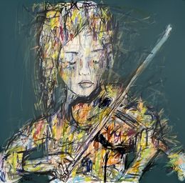 Painting, Le violon de Mélodie, KiKo