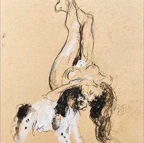 Fine Art Drawings, At home with my dog, Valeria Popova