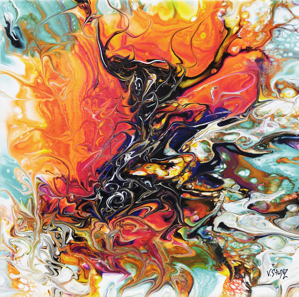 Véronique Saudez, Métamorphose 2 - Série Abstraction colorée Véronique Saudez, Métamorphose 2 - Série Abstraction colorée