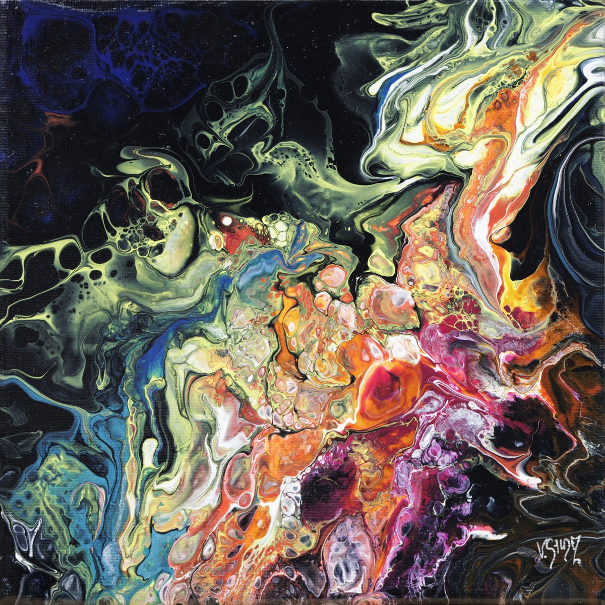 Véronique Saudez, Nébuleuse - Série Abstraction colorée Véronique Saudez, Nébuleuse - Série Abstraction colorée