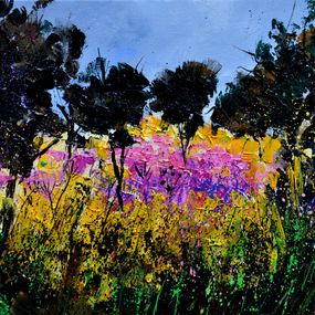 Peinture, Purple flowers 5425, Pol Ledent