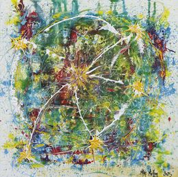 Peinture, Centrifuge - Série Synapses, explosion de couleurs, Marc Michon