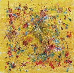 Peinture, Joie solaire - Série Synapses, explosion de couleurs, Marc Michon