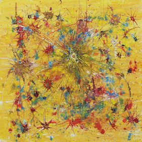 Painting, Joie solaire - Série Synapses, explosion de couleurs, Marc Michon