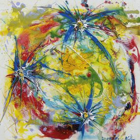 Gemälde, Etoile de mer - Série Synapses, explosion de couleurs, Marc Michon