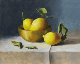 Peinture, Brass and Lemons - Nature morte, Nicole Le Gall