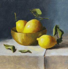 Gemälde, Brass and Lemons - Nature morte, Nicole Le Gall