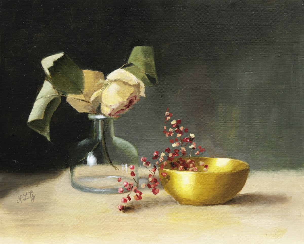 Nicole Le Gall, Dried Roses and Pink Peppercorn - Nature morte Nicole Le Gall, Dried Roses and Pink Peppercorn - Nature morte