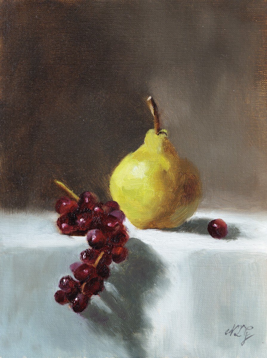 Nicole Le Gall, Pear and Grape - Nature morte Nicole Le Gall, Pear and Grape - Nature morte