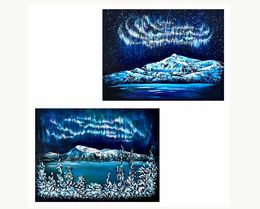 Gemälde, Diptych Silent night, holy night, Vik Schroeder