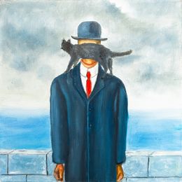 Gemälde, The Son of Cat - Surrealist Tribute to Magritte, Victo