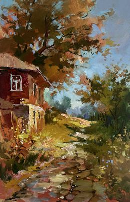Gemälde, Autumn golden path, Suprunchuk Yuriy
