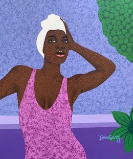 Gemälde, Feeling Awesome - 21st Century, Contemporary, Figurative Portrait, Modern, Women, Joshua Salami