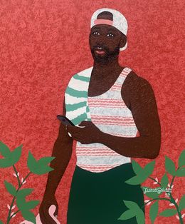 Painting, Catch Me While I Care - 21st Century, Contemporary, Figurative Portrait, Modern, Joshua Salami