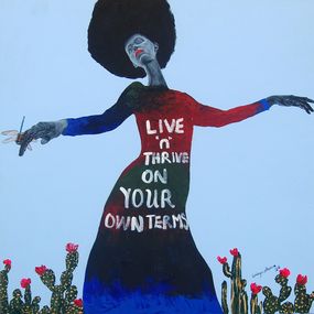 Peinture, Pegasus Black Swan 1 - 21st Century, Contemporary, Figurative Portrait, Africa, Orioye Bukola