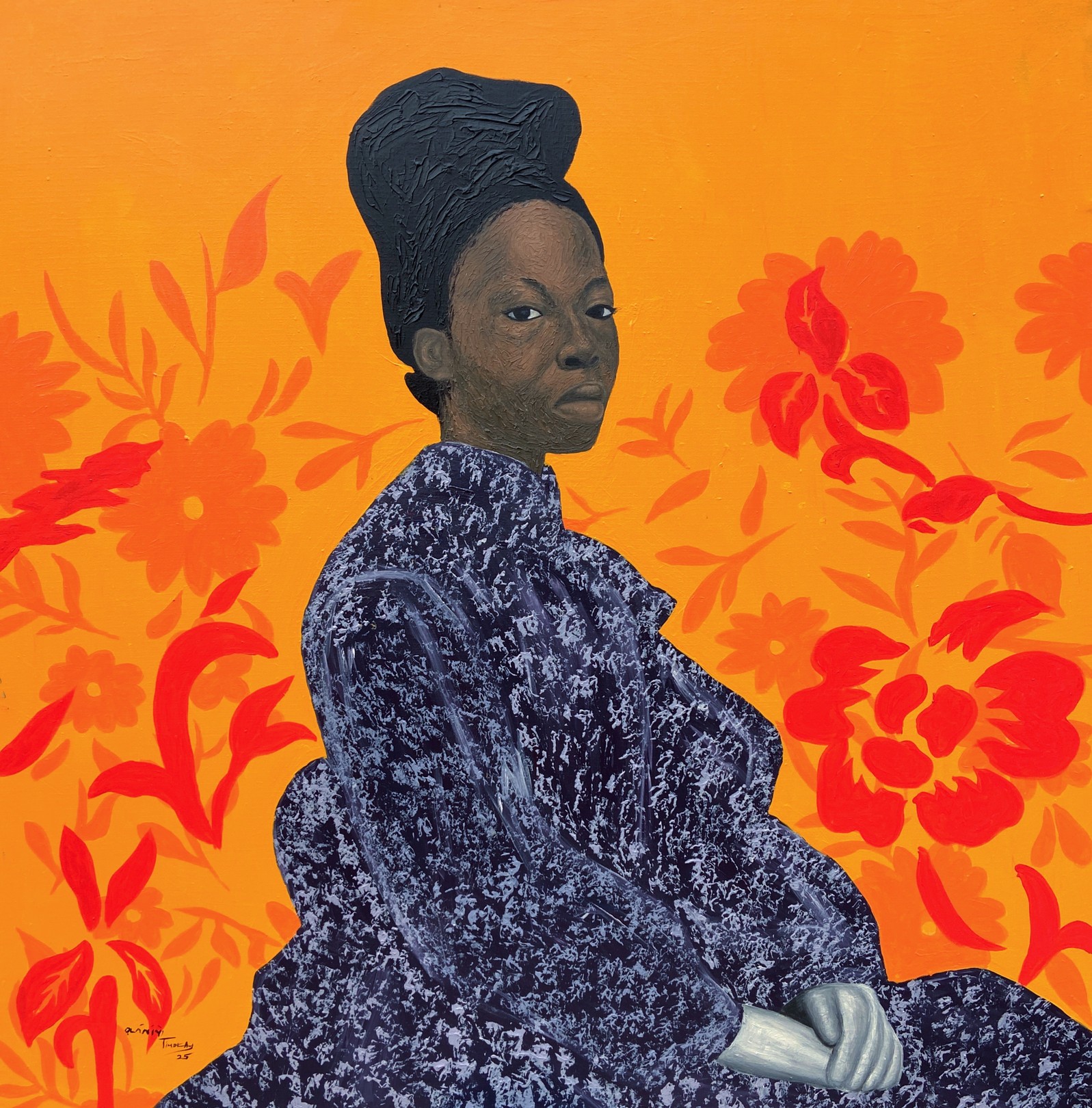 Olaniyi Timothy, In Her Solitude - 21st Century Contemporary, Figurative, Portrait, Women, Modern Olaniyi Timothy, In Her Solitude - 21st Century Contemporary, Figurative, Portrait, Women, Modern