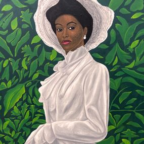Gemälde, Lady In White 1 - 21st Century Contemporary, Figurative, Portrait, Women, Modern, Olaniyi Timothy